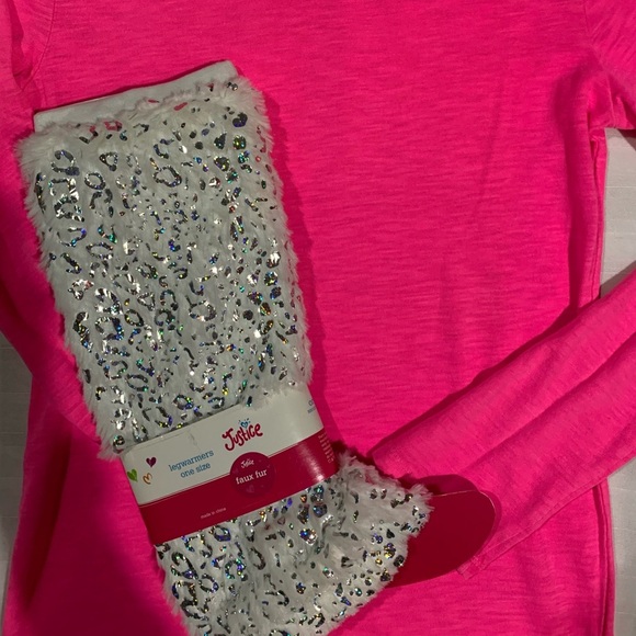 Justice Girls Bundle Shirt and Leg warmers Sz 12 - Picture 3 of 6